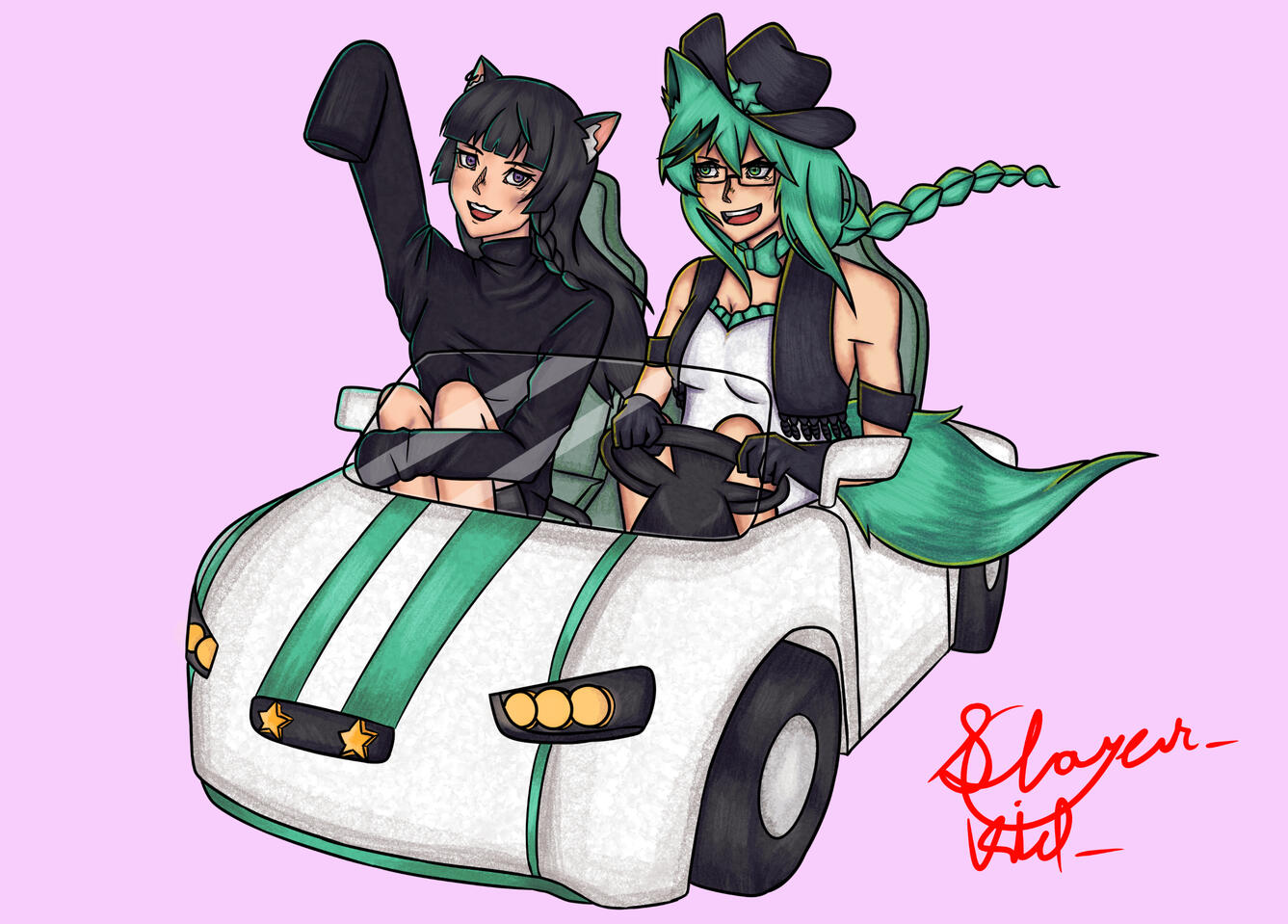 Mintzey Moon and Holy Shrimp fanart commission